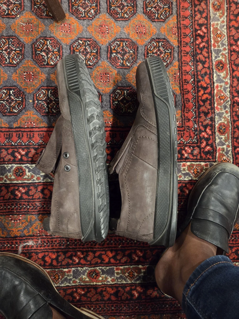 ECCO Men's Slip-On Suede Loafers — Gray Brown
